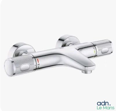 a close up of a faucet on a white background