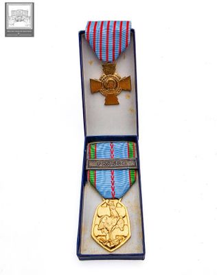 Lot de deux médailles militaire Croix du combattant et médai…