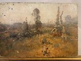 a picture of a painting of a man riding a horse
