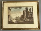 painting of a view of a city with a horse drawn carriage