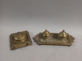 pair of antique brass candlesticks