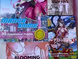 beaucoup de livres posés sur un lit, avec une couverture rose