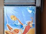 une boîte en carton avec, à l'intérieur, l'image d'une scène de plage