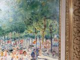a painting of a crowd of people in a park