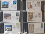 a lot of stamps that are on the table