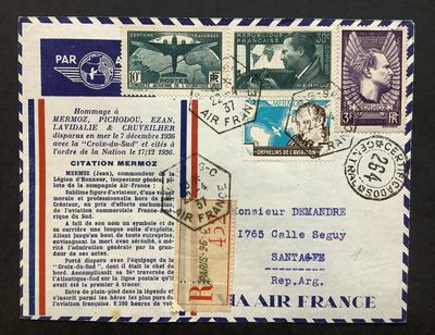 an old air france postcard with a picture of a plane on it
