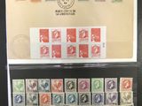 une photo d'une collection de timbres exposée dans une vitrine