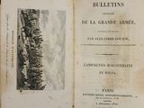 an old book with a picture of soldiers on it