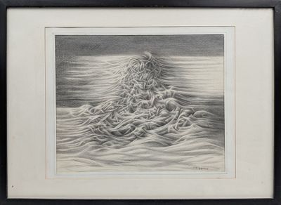 une image représentant un dessin en noir et blanc d'une personne dans l'eau