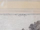 a drawing of a man riding a horse in a field