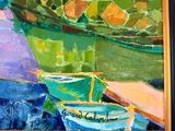 a painting of a tea pot and a bowl on a table