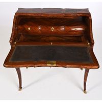 BUREAU DE PENTE REGENCE toutes faces en placage de bois de v… (photo 3)