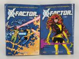 two books of x - factor and x - factor comics are on display