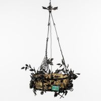 Lustre en fer forgé, dans le style de Louis Van Boeckel. (photo 2)