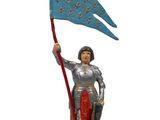 figurine représentant une femme tenant un drapeau et un mât