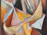 tableau représentant une nature morte avec un couteau, une fourchette et une serviette