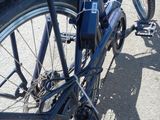 a close up view of a bicycle with a rear wheel