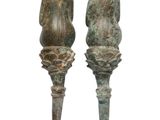 paire de figurines en bronze représentant un homme et une femme