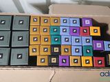 a box full of boxes of different colors and sizes
