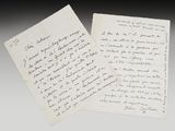 deux lettres tirées d'une lettre rédigée en français sur un bout de papier