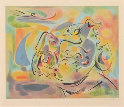 une image représentant un tableau où l'on voit un homme avec un poisson sur la tête