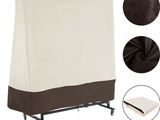 a close up of a chair with a cover on top of it
