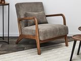 a chair and a table in a living room