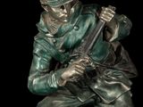 bronze statue of a man with a gun and a dog