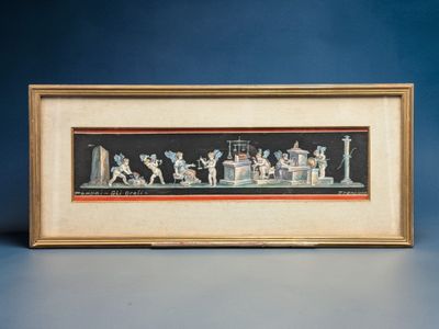 FRANCIONE Antinio (XIXè-XXè). Gouache représentant des Putti…