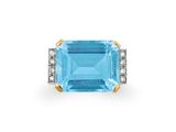 une bague aigue-marine et diamant