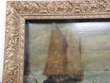a picture of a painting of a sailboat in the water
