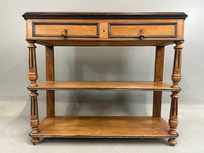 DESSERTE en bois et bois de placage à deux étagères d'entret… - Photo 1