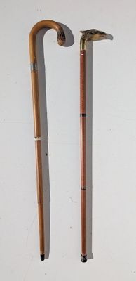 two canes that are sitting next to each other on a table