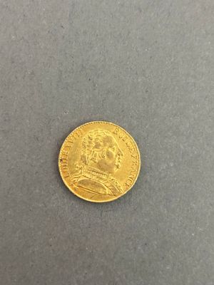 a close up of a gold coin on a gray surface