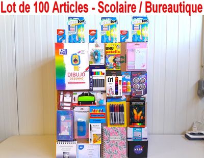 Lot de 100 Articles Scolaire et Bureautique