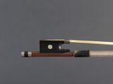a close up of a violin bow with a wooden stick sticking out of it