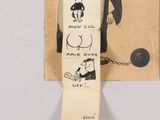 a small piece of paper with a drawing of a man on it