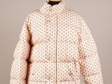 a white and pink jacket on a mannequin mannequin mannequin mannequin mannequin mannequin mannequin mannequin mann