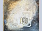 a painting of a painting of a window with a sky background