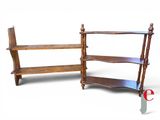 une étagère en bois comportant deux tablettes