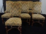 lot de six chaises rembourrées avec coussins rembourrés