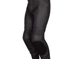 a pair of black leather pants on a white background