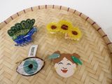 a plate with a picture of a woman on it