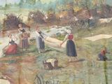 a painting of a group of people in a field
