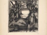 l'image d'un dessin en noir et blanc d'une femme nue
