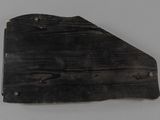 a piece of wood that has been cut in half