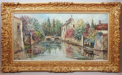 Jean-Pierre LAVOINE (XXe) Vue de Crecy-en-Brie