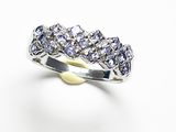gros plan d'une bague en diamant sur fond blanc