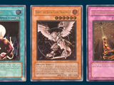 three cards with different designs are shown on a blue background