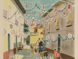 tableau représentant une scène de rue avec une calèche et des personnages